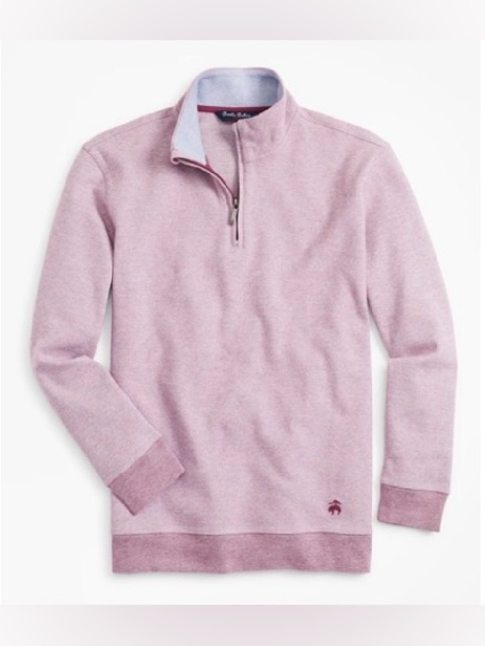 Brooks Brothers Boys Cotton Bird’s-Eye Mockneck Sweater - Small (7-8)